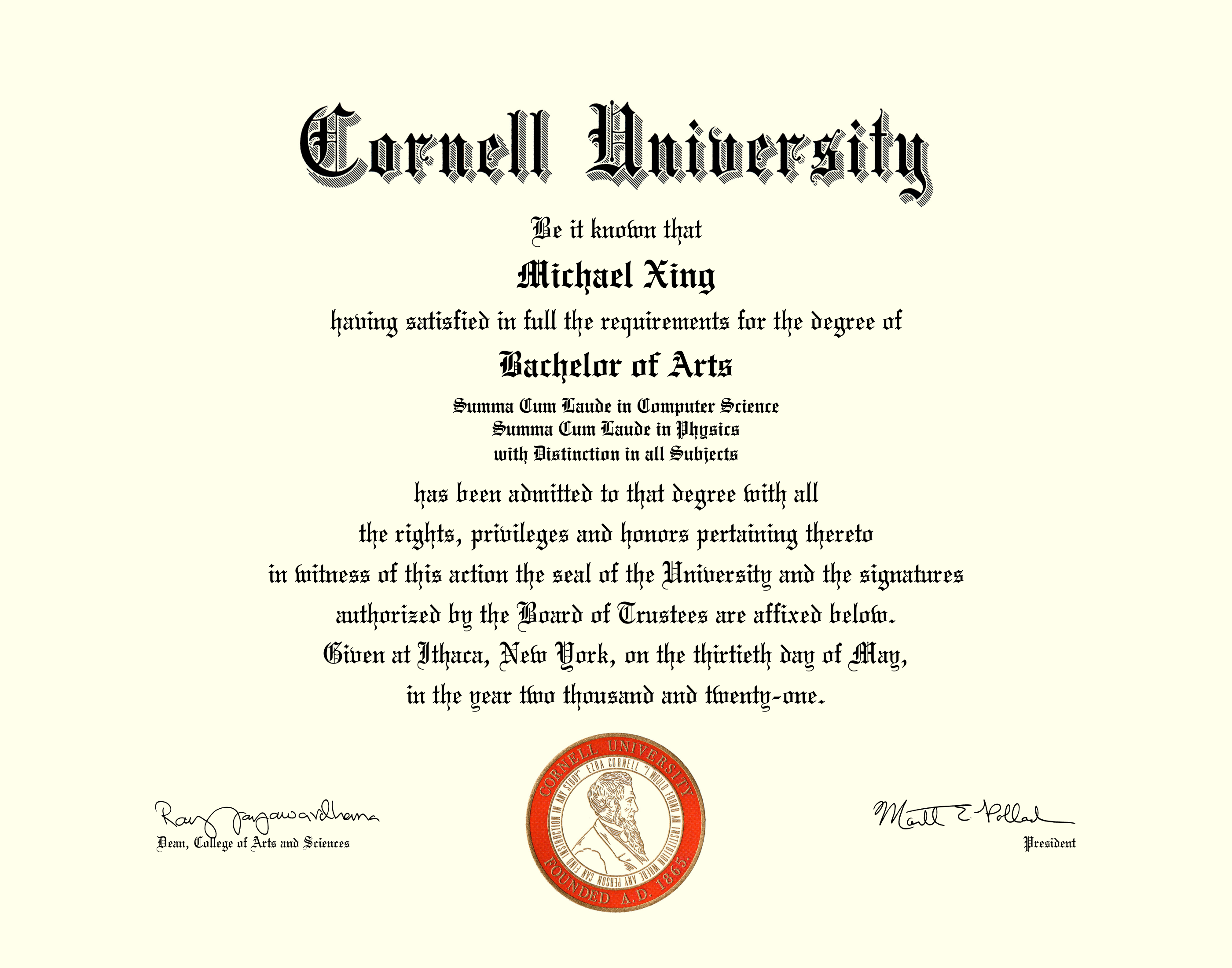 My diploma