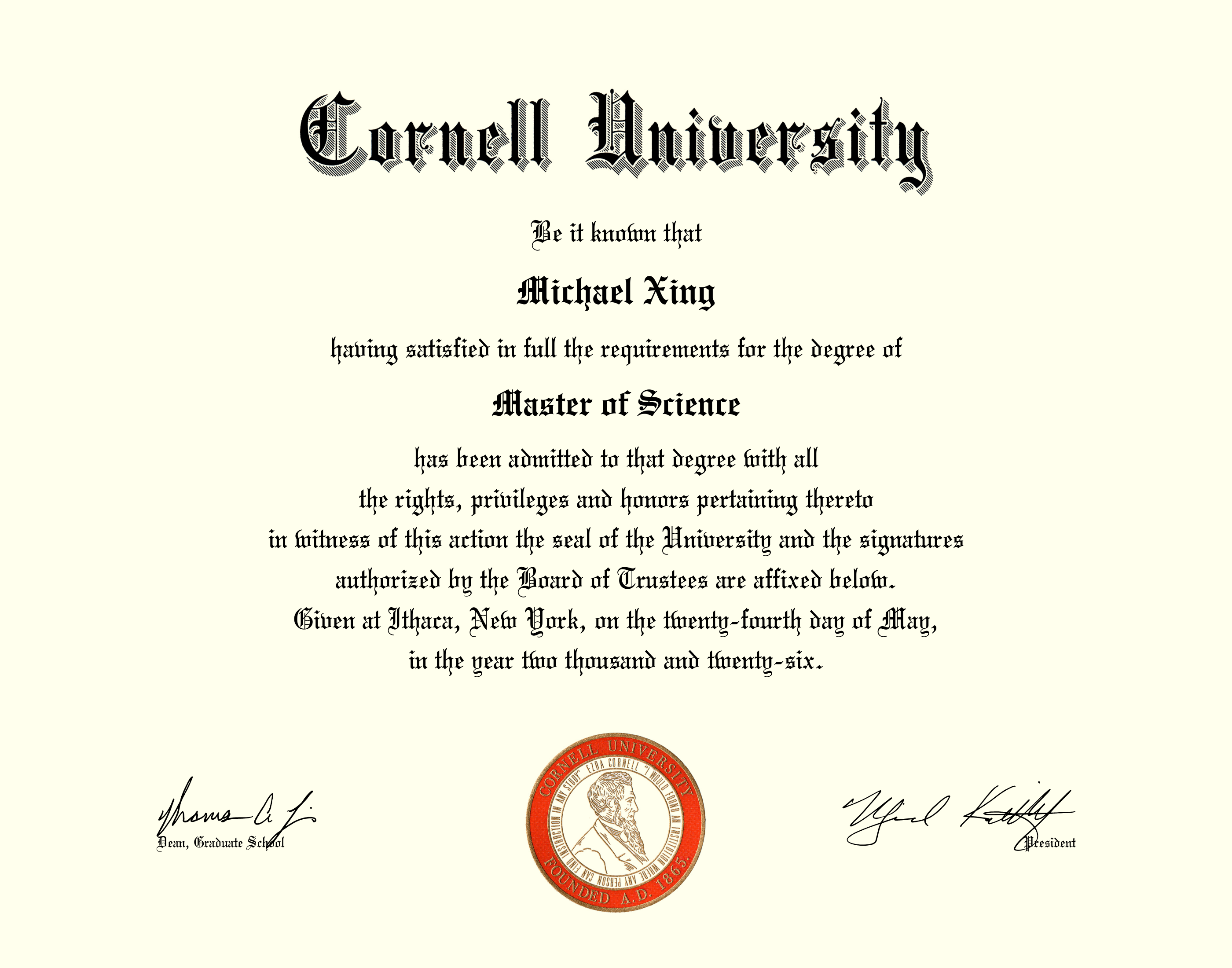 My MS diploma